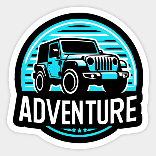Jeep Wrangler Adventure Baby Blue Sticker